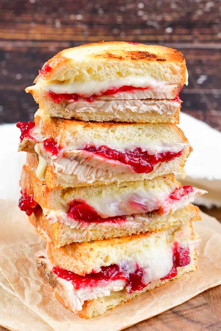 Turkey Cranberry Brie Grilled Cheese
