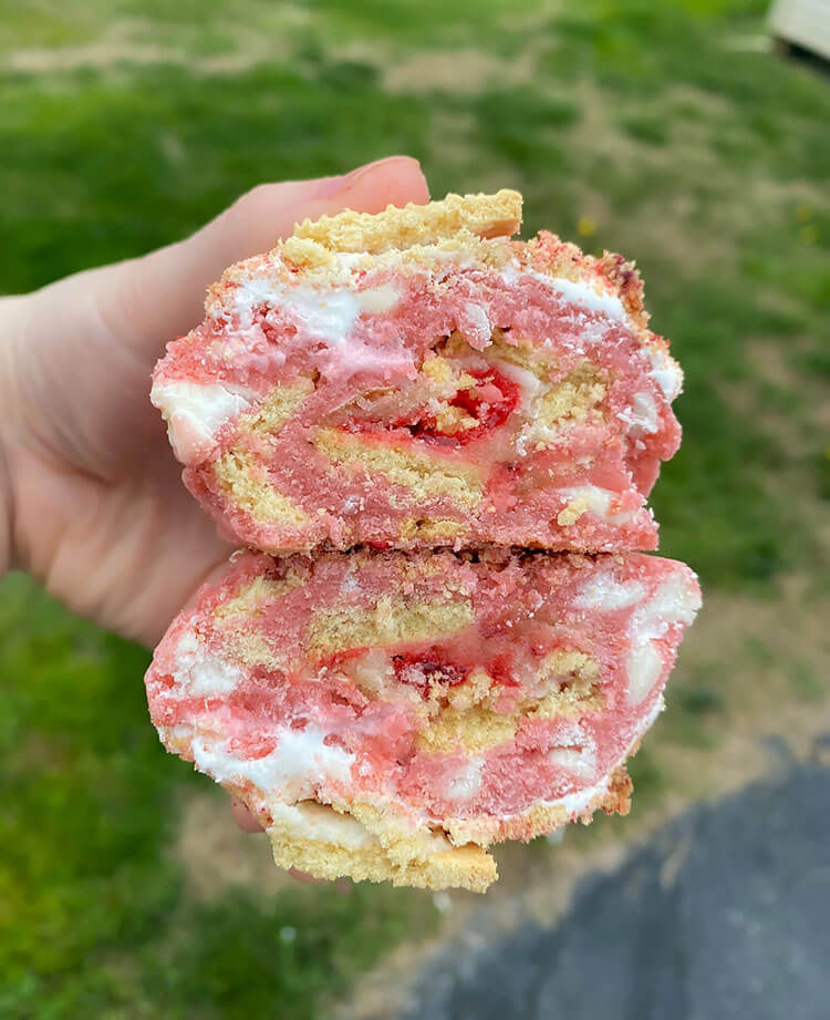 Strawberry Shortcake Stuffed Cookie