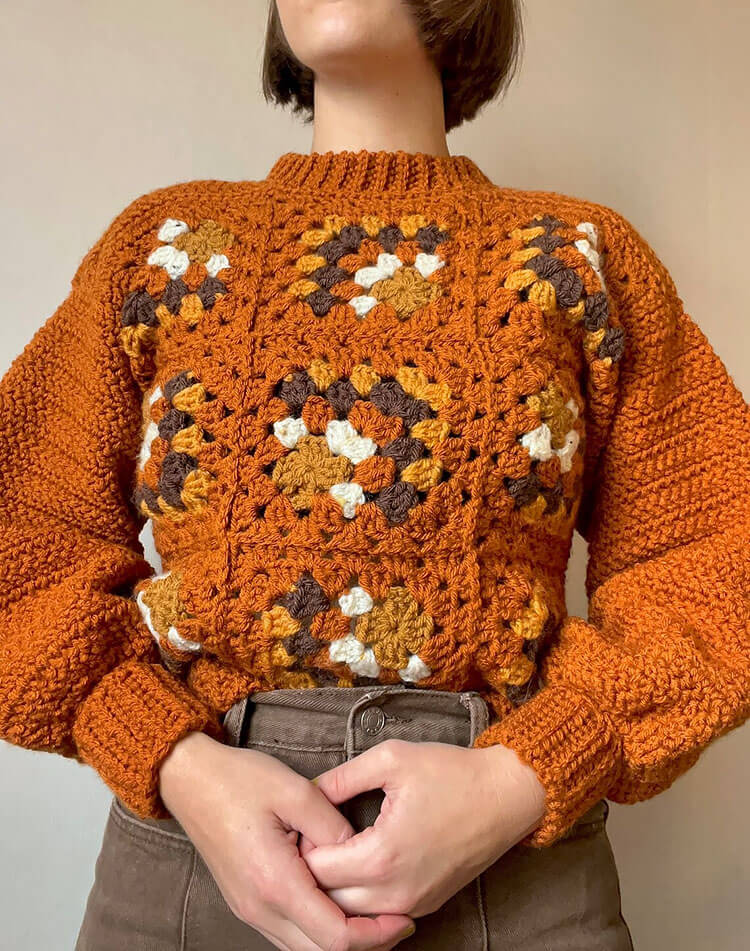 Retro Granny Square Sweater