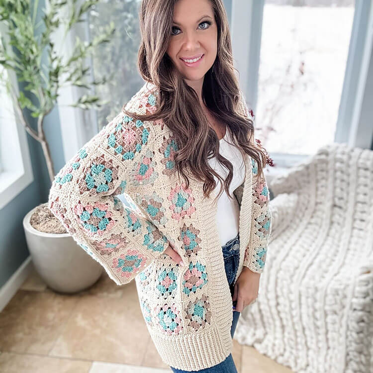 Granny Style Cardigan with a Simple Edging