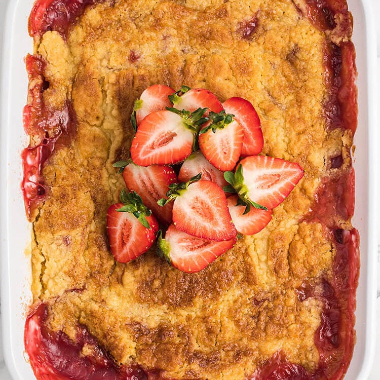 strawberry dump cake feature