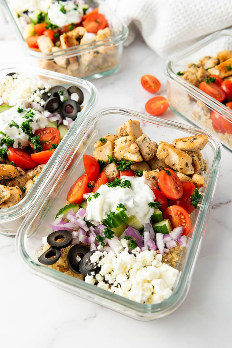 Greek Chicken Quinoa Bowls