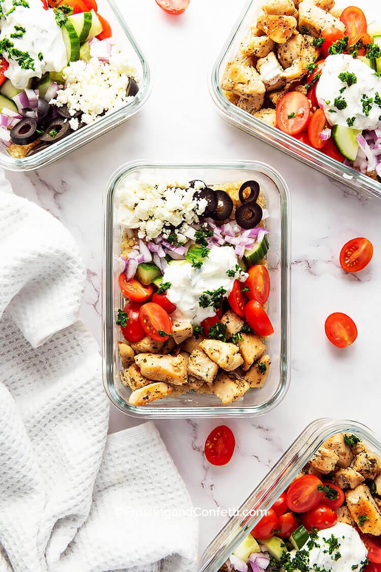 Greek Chicken Quinoa Bowls