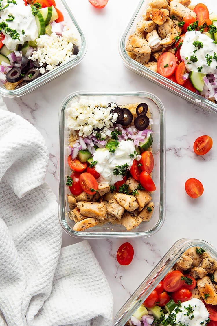 Greek Chicken Quinoa Multiple Bowls