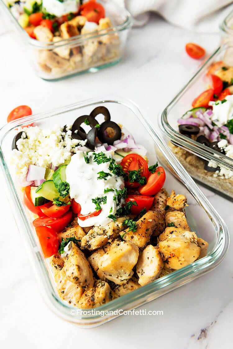 Greek Chicken Quinoa Bowls