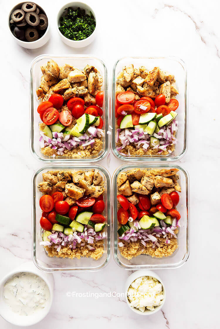 Greek Chicken Quinoa Bowls