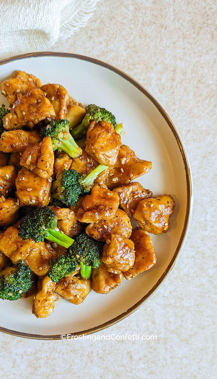 Honey Garlic Chicken with Broccoli On Plate
