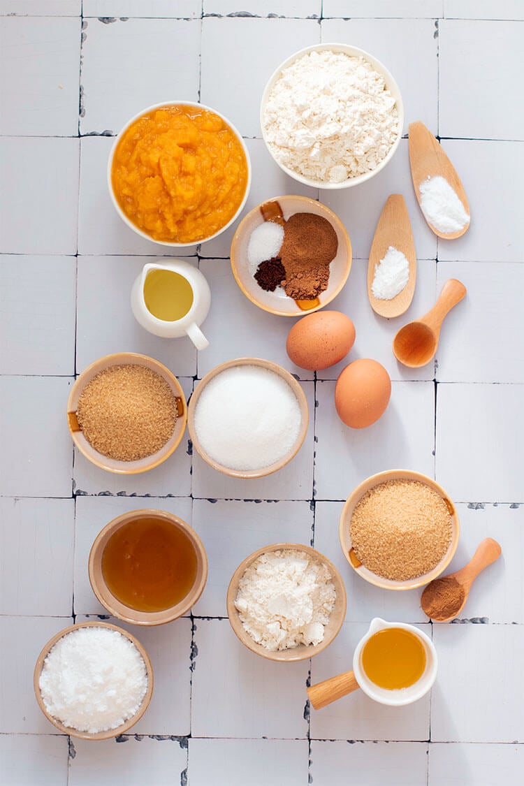 Pumpkin Bread with Streusel Topping and Honey Glaze Ingredients