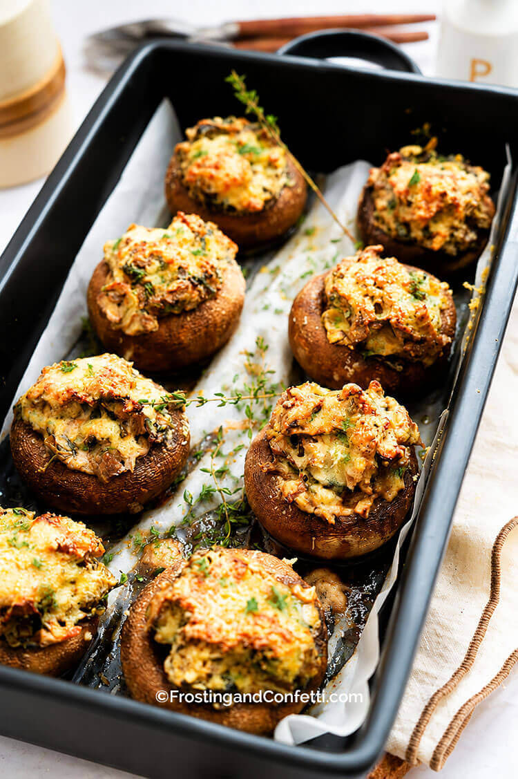 Pan of Stuffed Mushrooms
