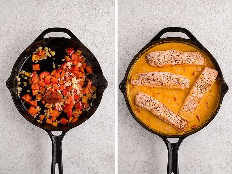 Coconut Curry Salmon Side by Side