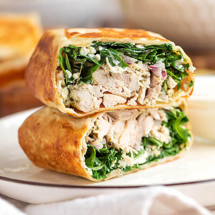 Pesto Chicken Wraps
