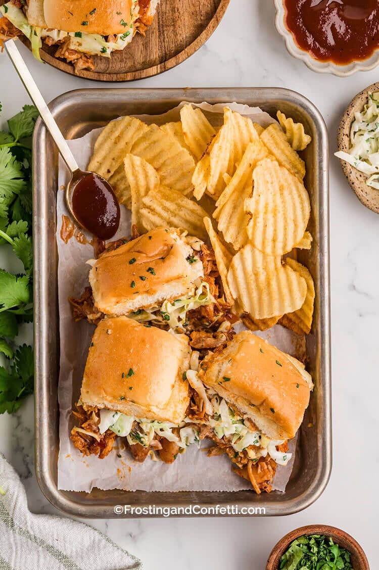 BBQ Chicken Sliders with Chips