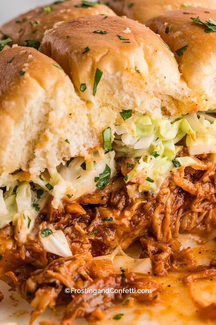 BBQ Chicken Sliders Close View