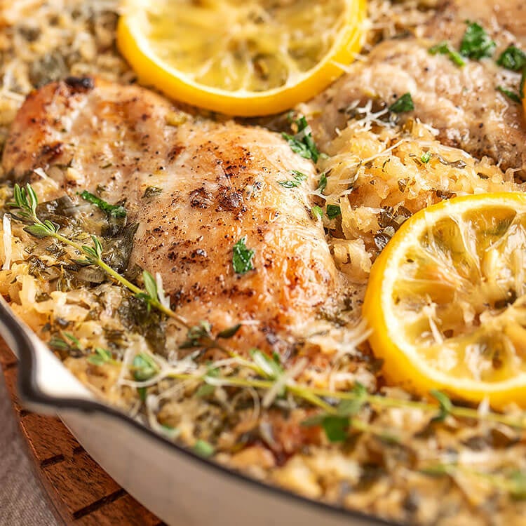 lemon herb chicken and rice feature