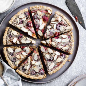 Raspberry Rhubarb Almond Tart Feature