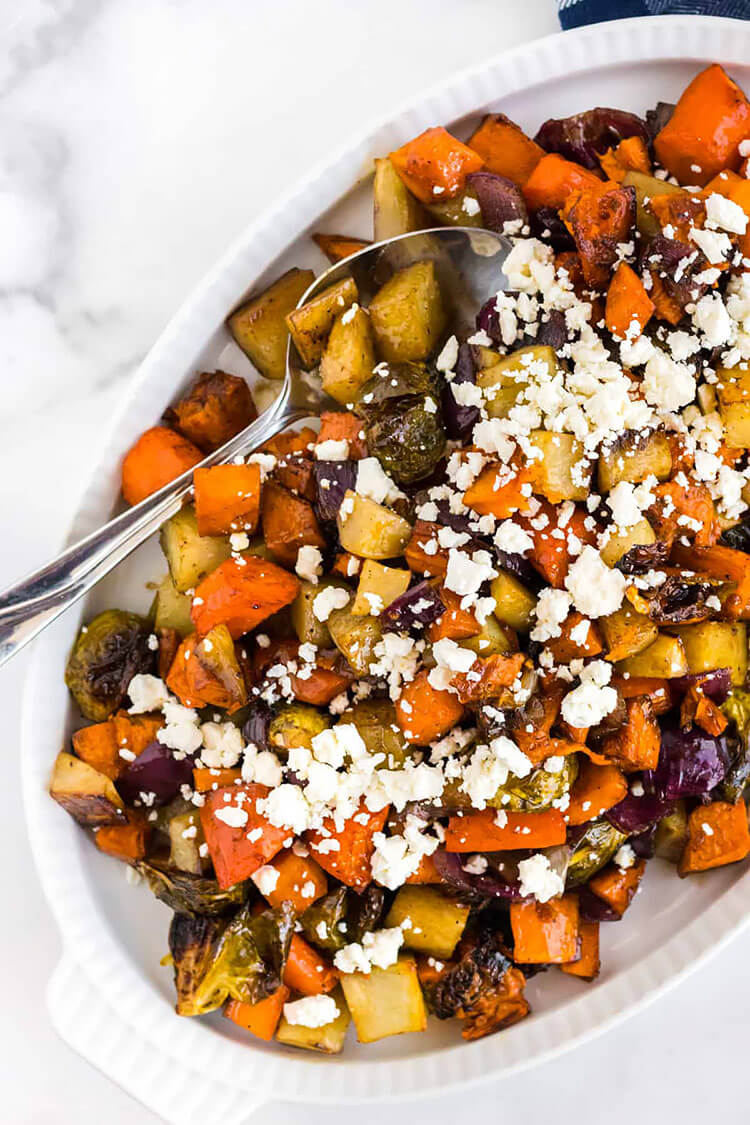 Oven Roasted Vegetables with Balsamic and Feta