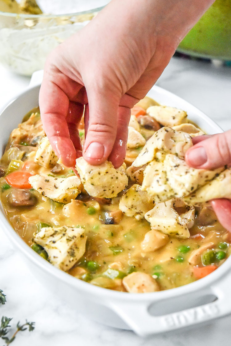 Chicken Pot Pie with Biscuit Crust
