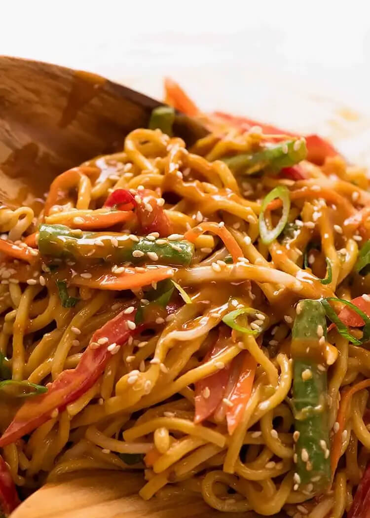 Noodle Salad with Sesame Peanut Dressing