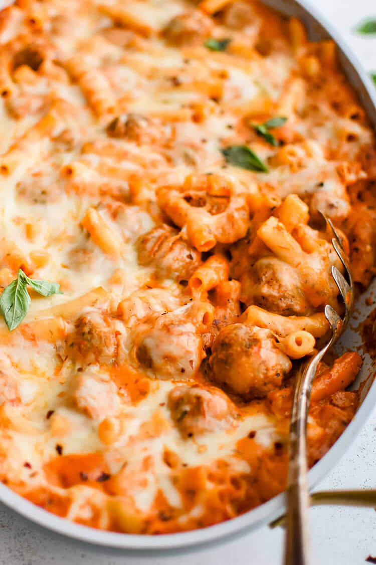Dump and Bake Meatball Casserole