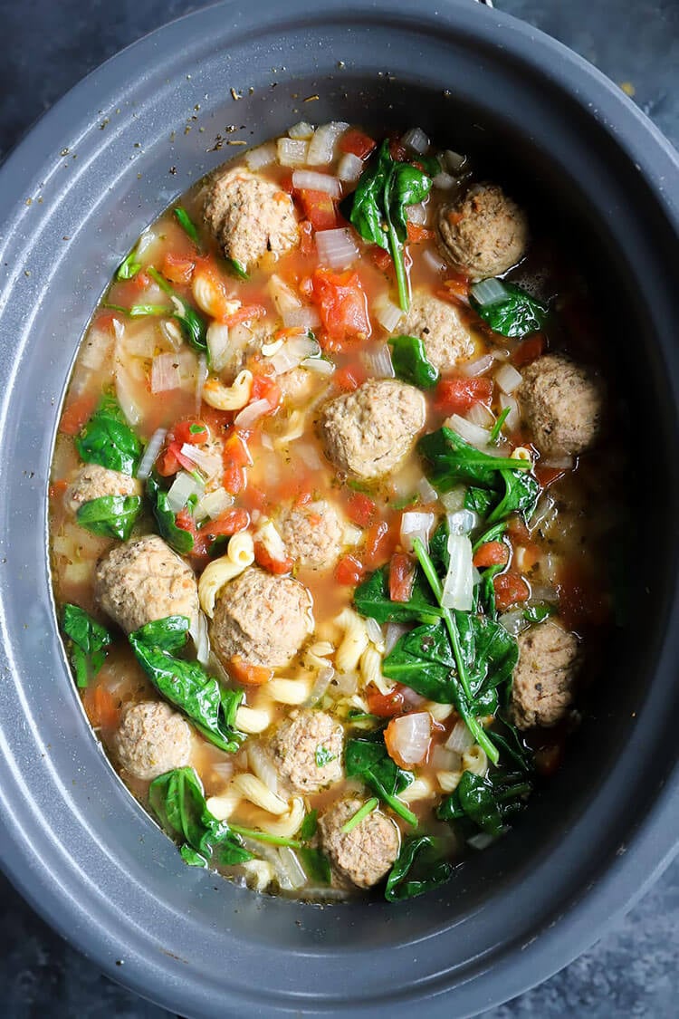 Slow Cooker Meatball Soup