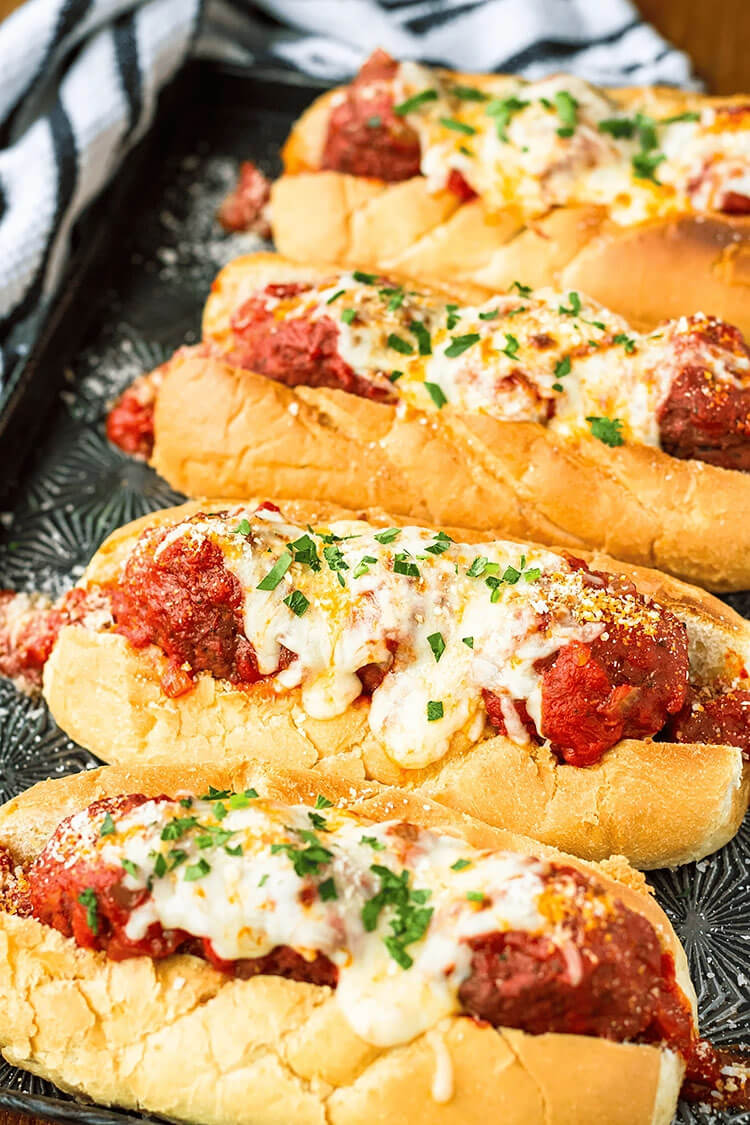 Italian Crockpot Meatball Subs