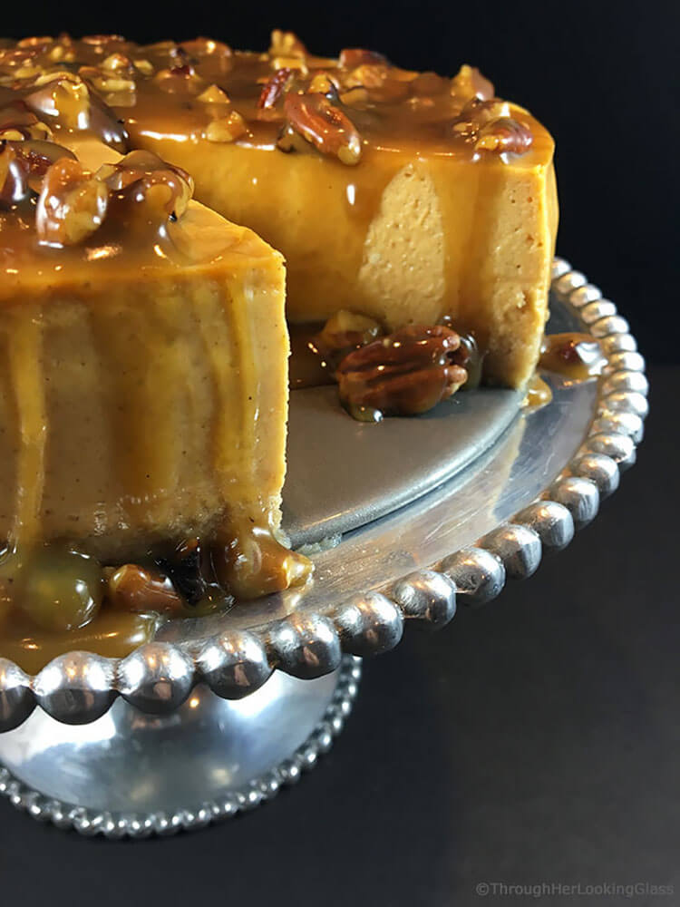 Maple Pumpkin Cheesecake w/Maple Praline Pecan Glaze