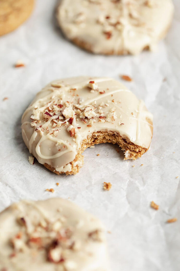 Soft Pumpkin Cookies with Salted Maple Icing