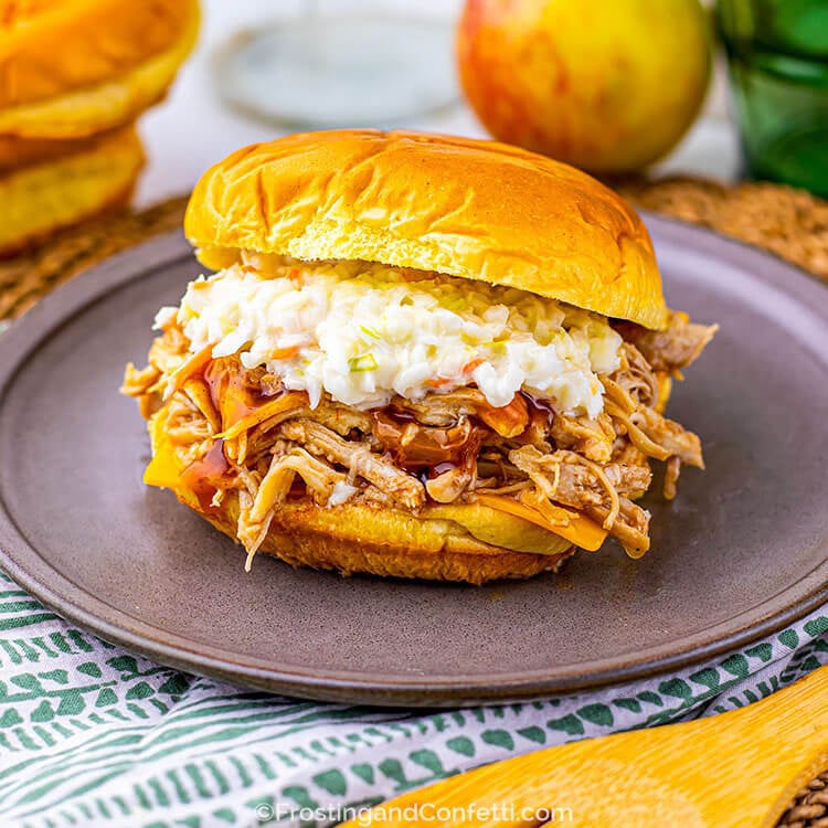 Slow Cooker Apple Cider BBQ Pulled Chicken