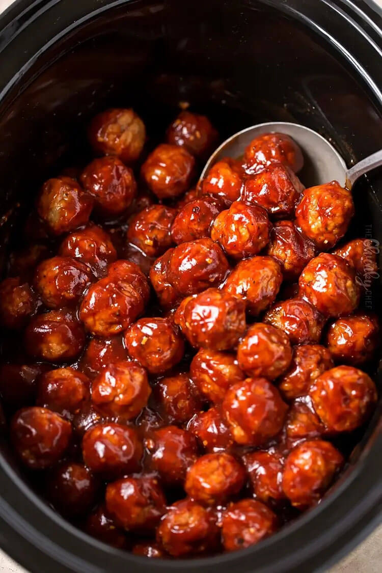 Cranberry BBQ Crockpot Meatballs