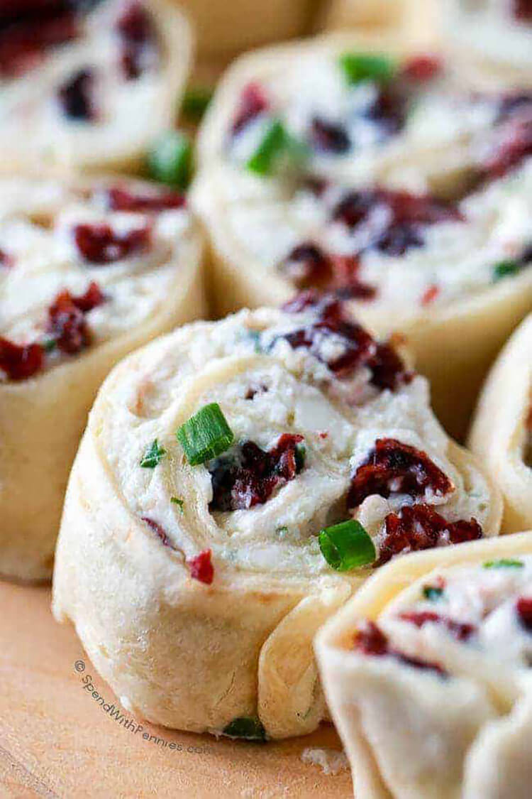 Cranberry Feta Pinwheels