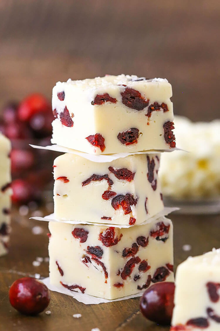 White Chocolate Cranberry Fudge