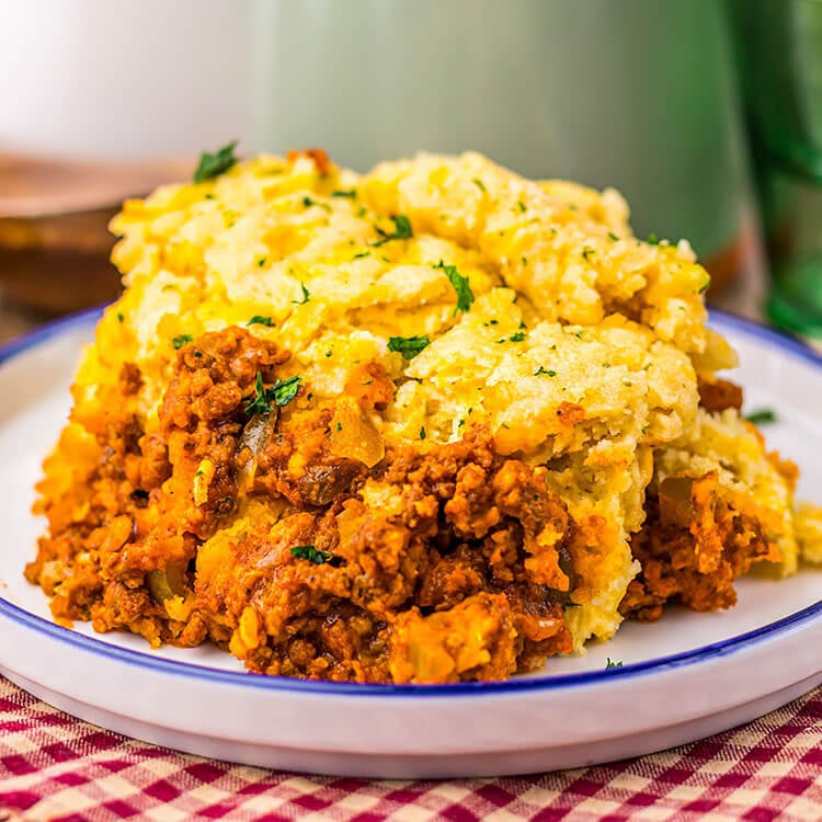 Slow Cooker Cheddar Bay Sloppy Joe Casserole Feature