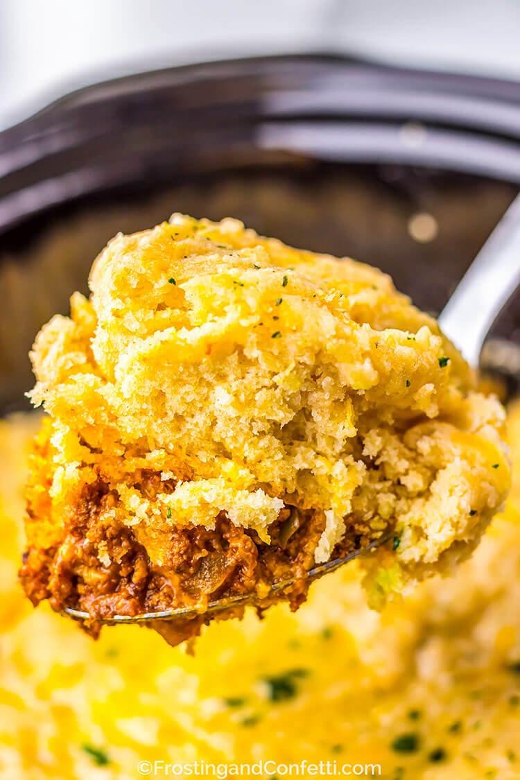 Slow Cooker Cheddar Bay Sloppy Joe Bake in Slow Cooker