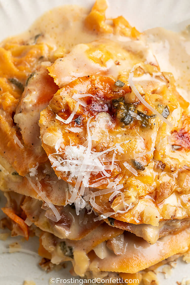Sweet Potato Gratin with Gouda and Parmesan Served on Plate