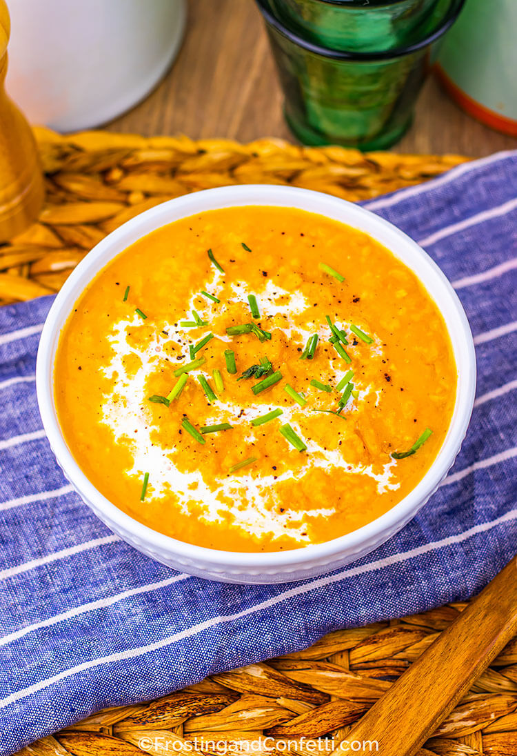 Creamy Sweet Potato Soup Top View