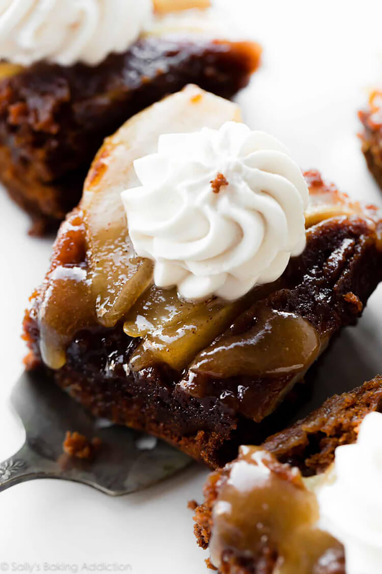 Upside-Down Pear Gingerbread Cake