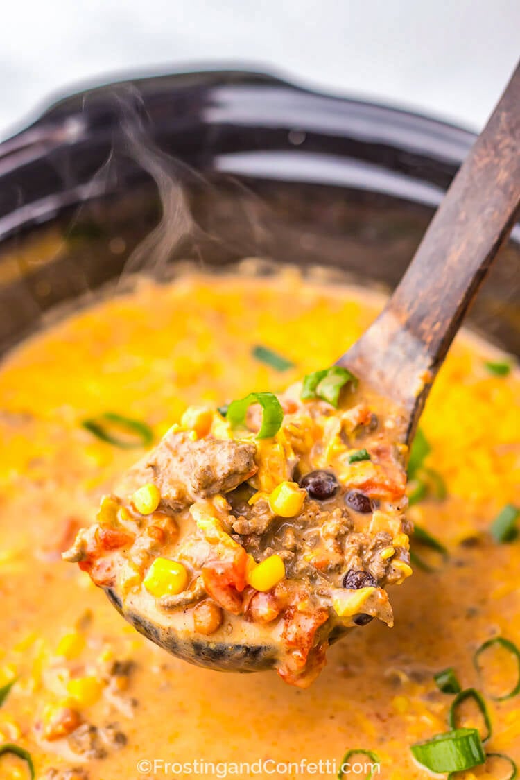 Slow Cooker Creamy Taco Soup In CrockPot