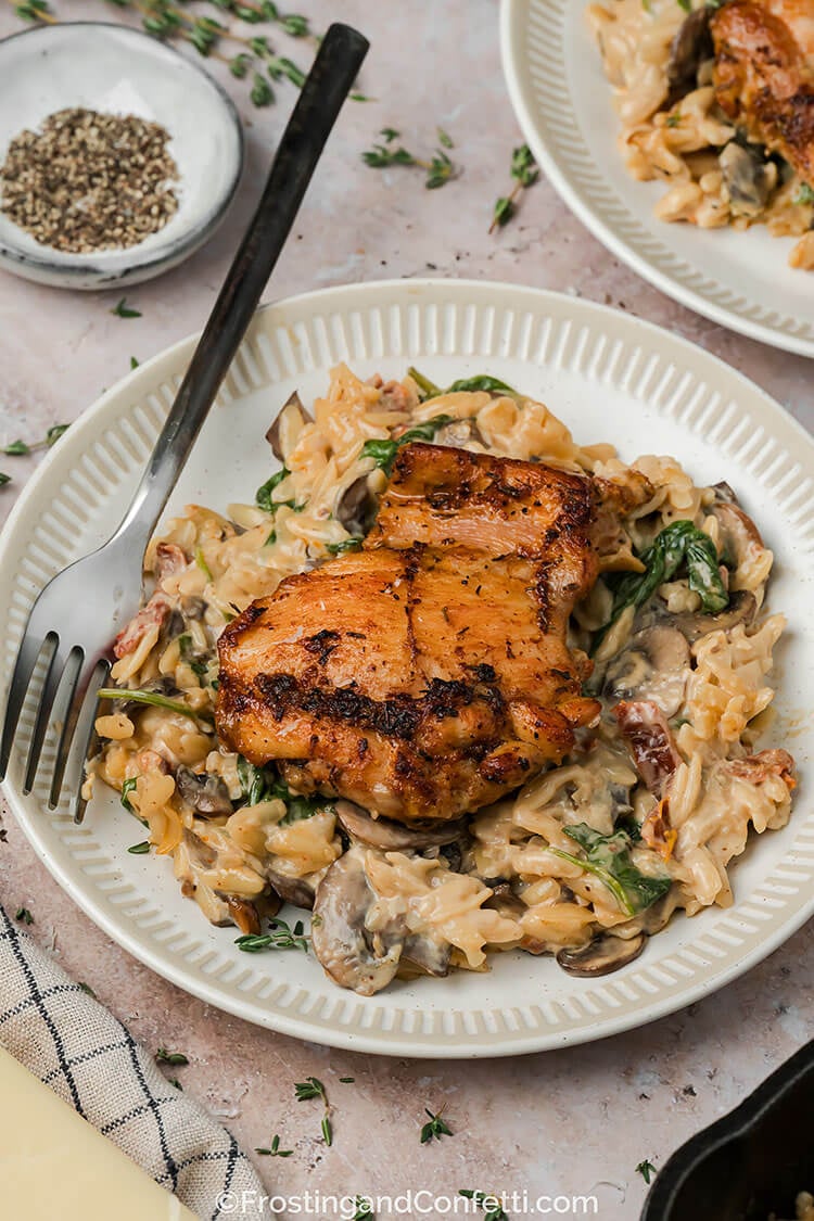 Creamy Chicken Orzo Bake