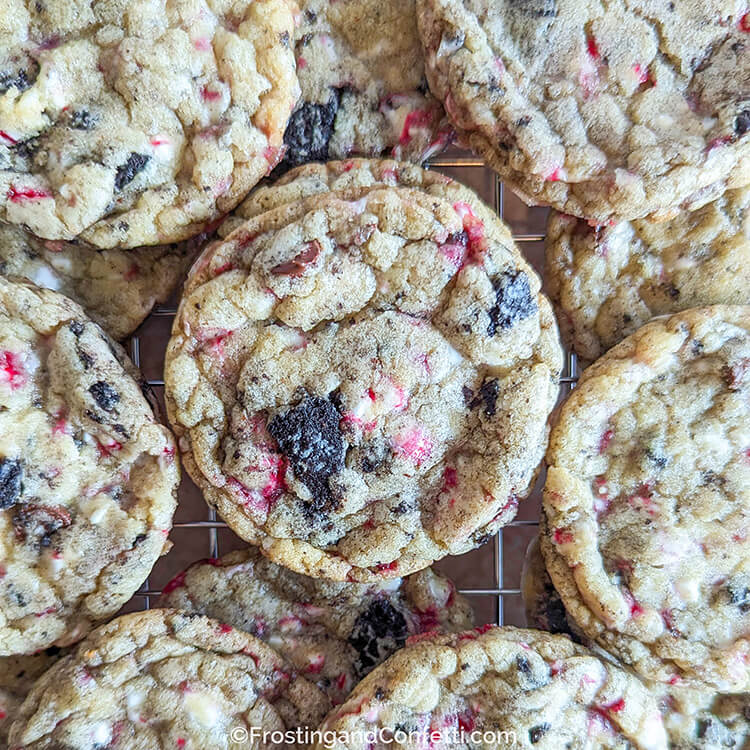 Cake Batter Oreo Peppermint Crunch Cookies