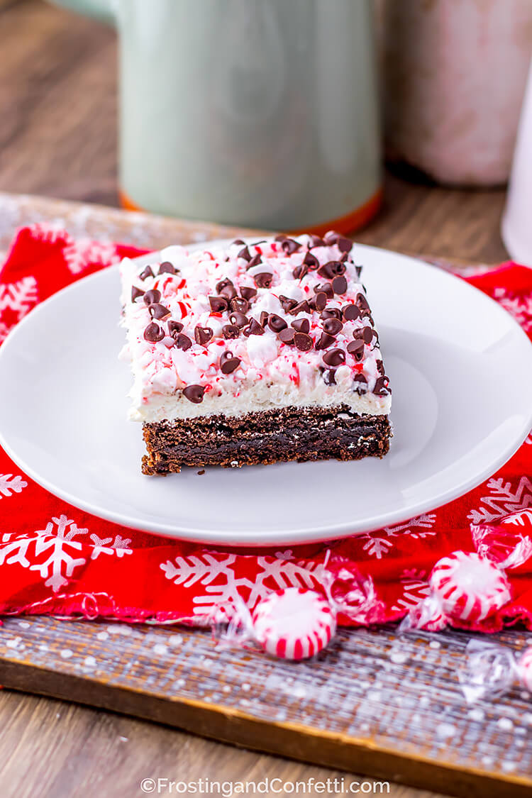 Peppermint Brownie Cheesecake Bars