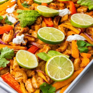 sheet pan chicken fajitas