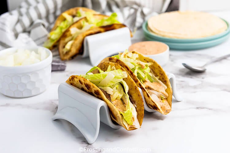 Four Smash Burger Tacos Served