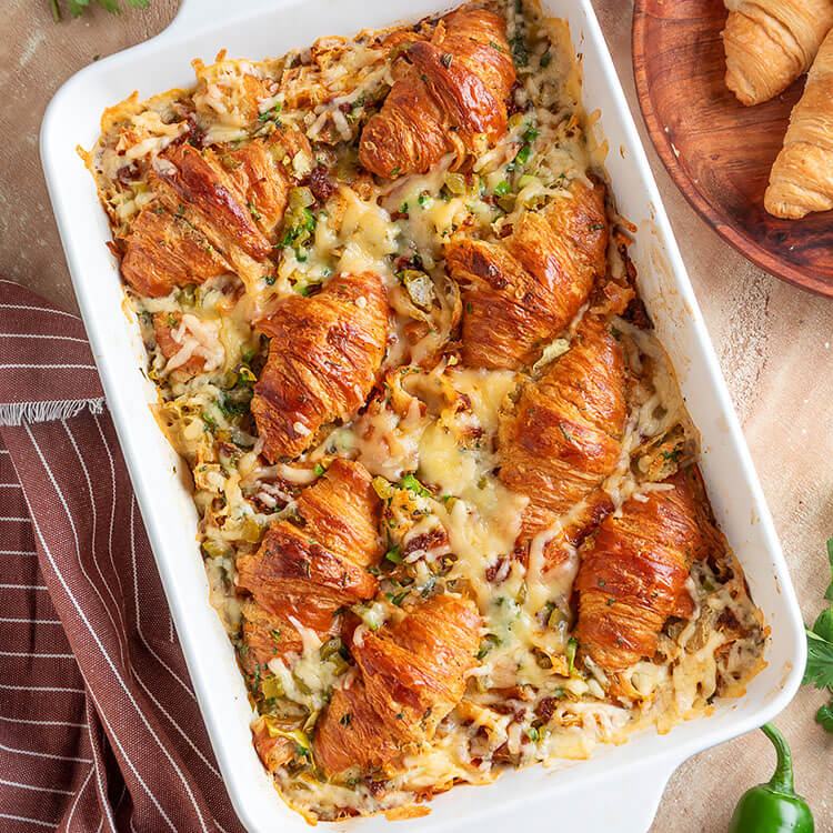 Mexican Croissant Breakfast Casserole feature