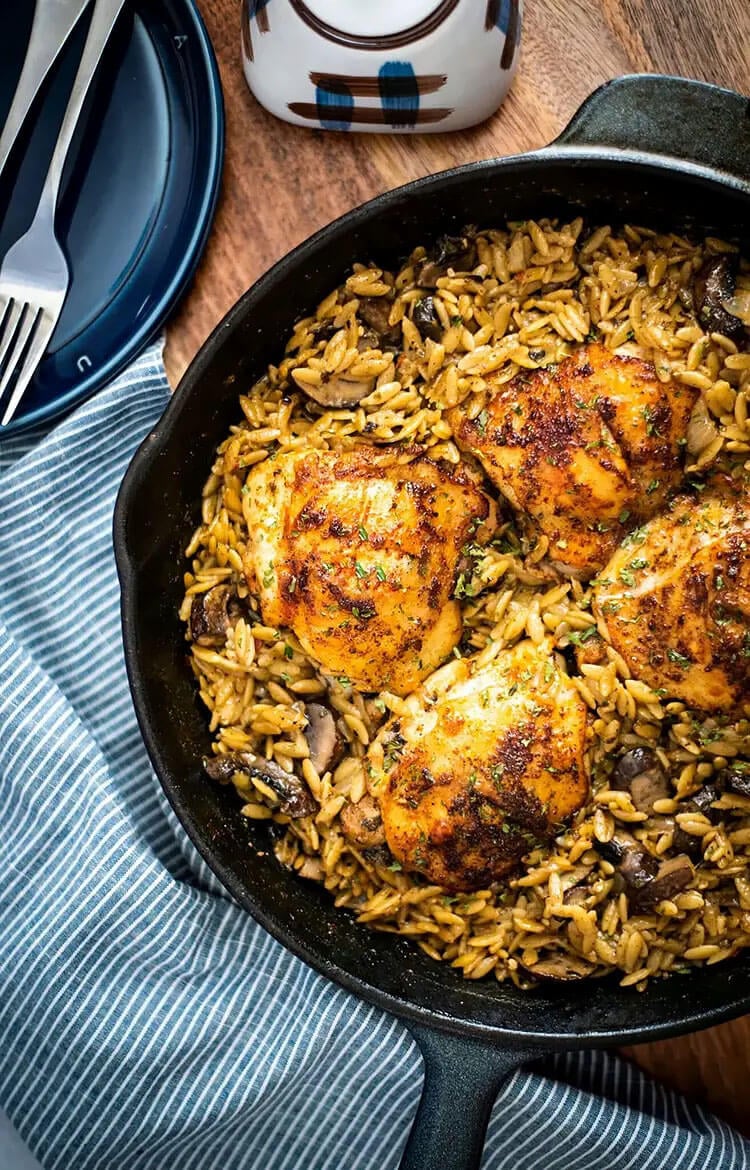 Chicken and Mushroom Orzo